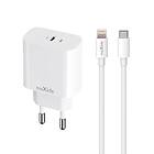 Maxlife Väggladdare USB-C 20W med Lightning Kabel PD QC