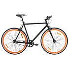 vidaXL Fixed gear cykel svart och orange 700c 59 cm