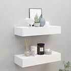 vidaXL Väggmonterad låda 2 st vit 60x23,5x10 cm MDF
