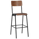 vidaXL Barstolar 2 st massiv plywood stål brun