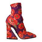 Dolce & Gabbana Lila Blommig Stretch Ankelboots  