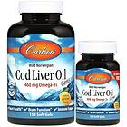 Carlson Labs Wild Norwegian Cod Liver Oil Gems, 460mg 150 + 30 softgels