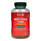 Holland & Barrett Omega 3 Fish Oil 1200mg & Vitamin D3 120 Caps