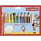 Stabilo Woody 3 In 1, Multi, 10 Styck