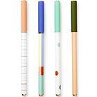 Inkerie Kulspetspenna grafiska mönster 4-pack
