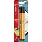 Stabilo Fineliner Point 88 Svart 3-pack