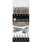 Sakura Pigma Micron Wallet Fineliners Black 6-pack