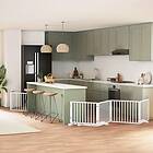 vidaXL Hundgrind med dörr vikbar 10 paneler vit 800 cm poppel