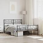vidaXL Sängram utan madrass med fotgavel metall svart 160x200 cm