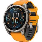 Garmin Fēnix 8 Sapphire Amoled Titanium 47mm Spark Orange Strap