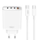 XO CE23 3x USB-C/USB 65W med USB-C/USB-C Kabel PD