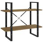 vidaXL Bokhylla 2 hyllplan 80x30x70 cm massiv furu