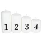 Clas Ohlson Blockljus Advent, 4-pack stearinljus med siffror