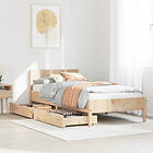 vidaXL Sängram utan madrass 75x190 cm massiv furu