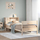 vidaXL Säng med bokhylla utan madrass 90x190cm massiv furu