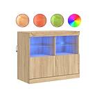 vidaXL Skänk med LED-belysning sonoma-ek 81x37x67 cm