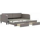 vidaXL Dagbädd utdragbar med lådor taupe 100x200 cm tyg