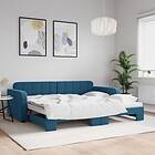 vidaXL Dagbädd utdragbar blå 90x200 cm sammet