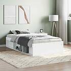 vidaXL Sängram vit 90x190 cm konstruerat trä