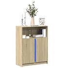 vidaXL Skänk med LED sonoma-ek 77x34x100 cm konstruerat trä