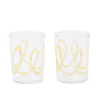 Niko June Soft Serve Drinking Glass 2Pcs Yellow Swirl Dricksglas Juno Guld