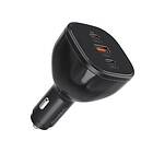 Choetech Billaddare 160W 2xUSB-C 1xUSB-A Svart