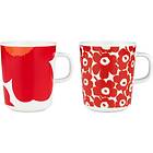 Marimekko Iso Unikko Pikkuinen Unikko mugg 2-pack