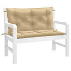 vidaXL Bänkdyna 2 st melerad beige 100x50x7 cm tyg