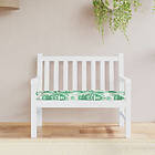 vidaXL Bänkdyna för trädgården bladmönster 110x50x7cm oxfordtyg