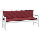 vidaXL Bänkdyna 2 st melerad vinröd 180x50x7 cm tyg