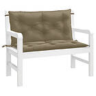 vidaXL Bänkdyna 2 st melerad taupe 100x50x7 cm tyg