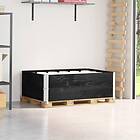vidaXL Pallkragar 2 st svart 120x80 cm massivt furu