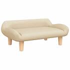 vidaXL Barnsoffa gräddvit 70x40x24 cm tyg