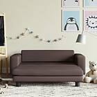 vidaXL Barnsoffa med fotpall brun 100x50x30 cm konstläder