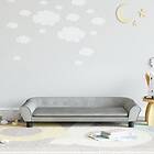 vidaXL Barnsoffa ljusgrå 100x50x26 cm sammet