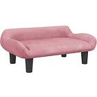 vidaXL Barnsoffa rosa 70x40x24 cm sammet