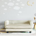 vidaXL Barnsoffa med fotpall gräddvit 100x50x30 cm sammet