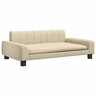 vidaXL Barnsoffa gräddvit 90x53x30 cm tyg