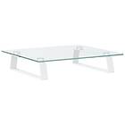 vidaXL Skärmställ vit 40x35x8 cm härdat glas och metall