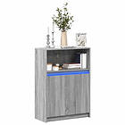 vidaXL Skänk med LED grå sonoma 72x34x100 cm konstruerat trä