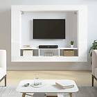 vidaXL Tv-hylla vit högglans 152x22x113 cm konstruerat trä