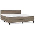 vidaXL Ramsäng med madrass taupe 180x200 cm tyg