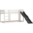 vidaXL Våningssäng rutschkana&stege vit 90x200 cm massiv furu