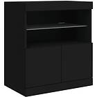 vidaXL Skänk med LED-belysning svart 60x37x67 cm