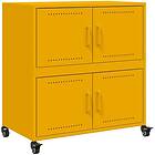 vidaXL Skänk senapsgul 68x39x72 cm stål