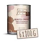 MjAMjAM premium våtfoder för katter ren köttnjutning läcker ren känguru, förpackning om 6 (6 x 800g), spannmålsfri med extra kött