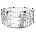 Amazon basics åttkantig, gånghage för hundar och andra husdjur, vikbar, metall, med dörr, 61 cm, svart