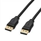 Amazon Basics DisplayPort 1,2-kabel, 21,6 Gbit/s, hög hastighet, 4K vid 60 Hz, 2K vid 165 Hz, guldpläterade kontakter, 1,8 m (10 fot), svart