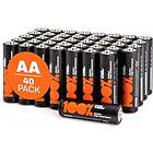 100% PeakPower Alkaliska AA- batteri 40-pack| PeakPower |15A/LR6 1,5V batteri Lång livslängd, högre effektivitet och daglig användning