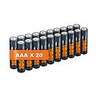 100% PeakPower Alkaliska batteri 20-pack| 1,5V Lång livslängd högre effektivitet